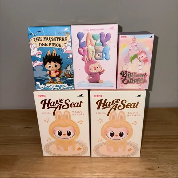 Popmart Have a Seat , One Piece , Lazy Yoga , Big into Energy Labubus - Picture 1 of 4